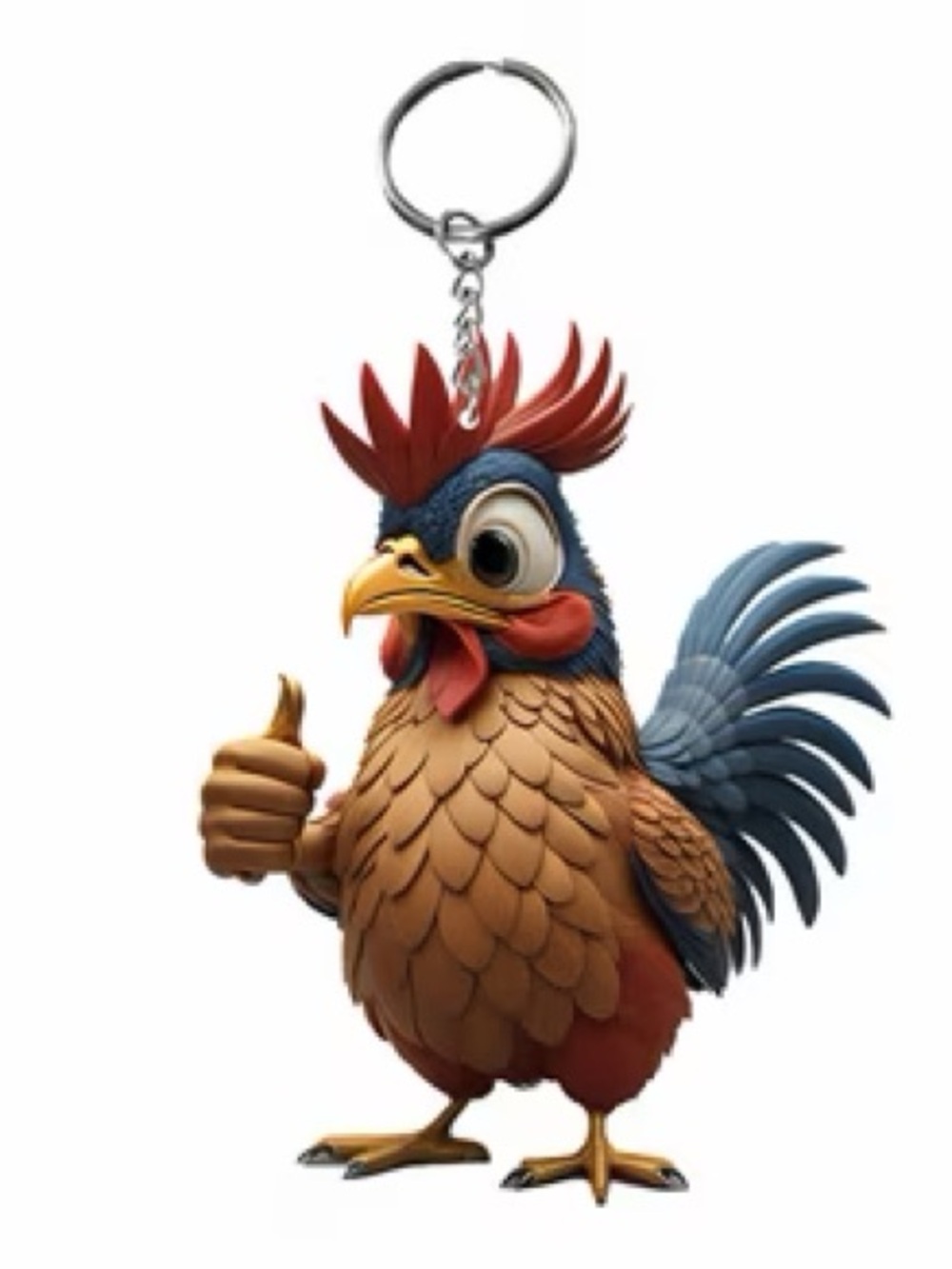 Cute Cartoon Rooster Acrylic Keychain Pendant